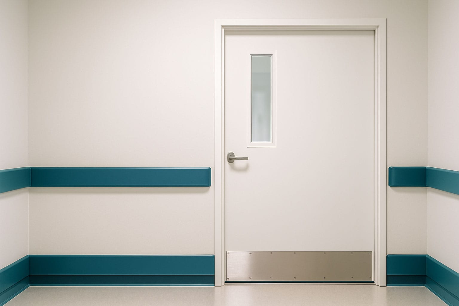 Portas prontas duráveis para hospitais e escolas com alta circulação