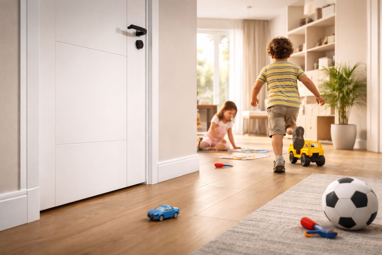 Portas e rodapés ideais para casas com crianças e uso intenso